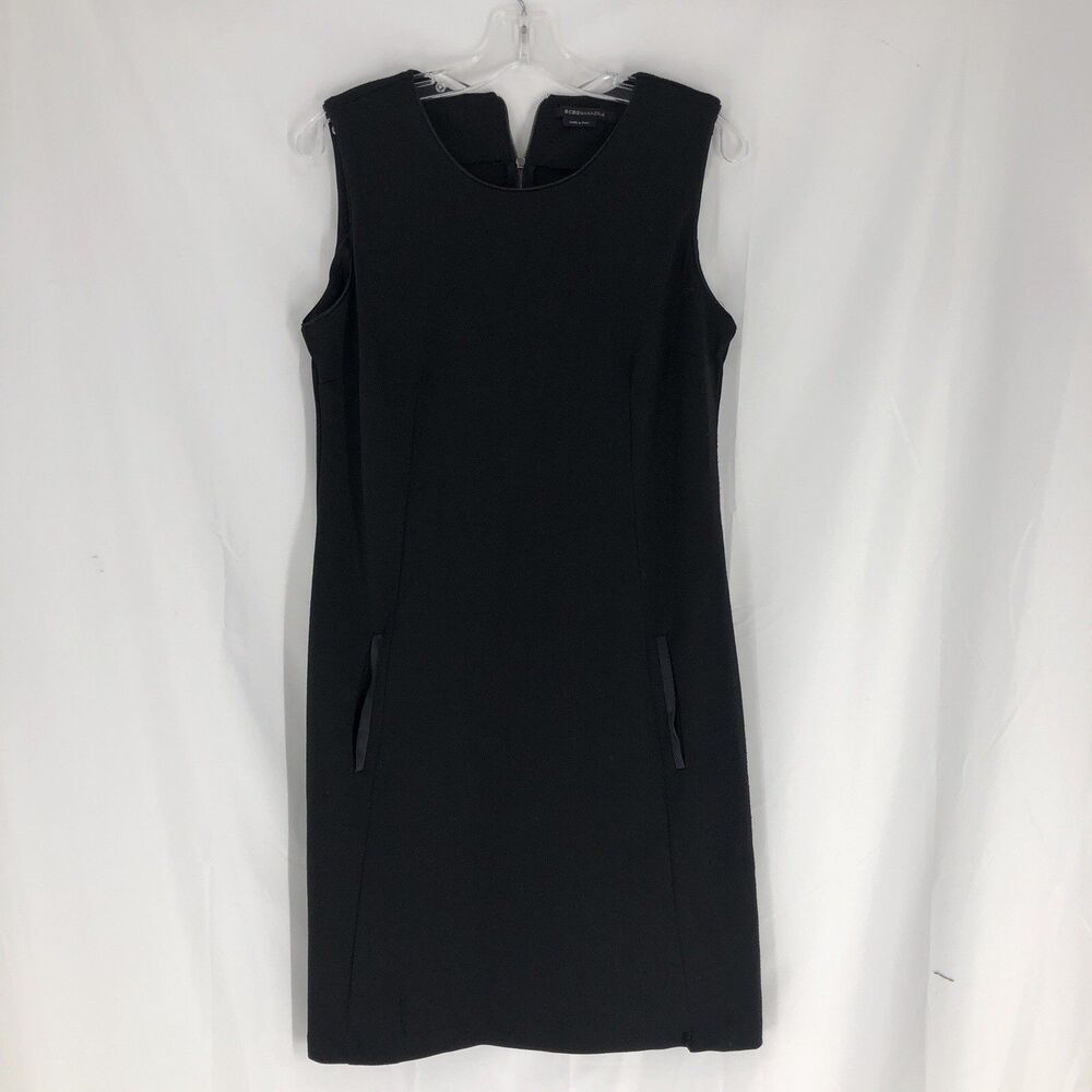 BCBG MAX AZRIA BLACK SLEEVELESS SHEATH FASHION DRESS SIZE M